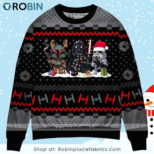 Christmas Star Wars Boba Fett Darth Vader Ugly Christmas Sweater