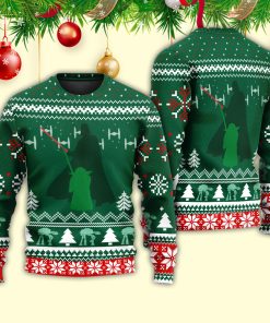 Christmas Star Wars Green Darth Vader And Yoda Christmas Ugly Sweater, Sweatshirt