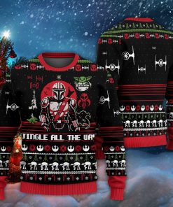 Christmas Star Wars Jingle All The Way Mandalorian Yoda 3D Printed Christmas Ugly Sweater