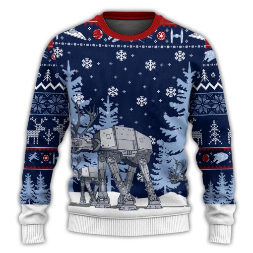 Christmas Star Wars Merry Force Be with You Christmas With AT-AT Christmas Ugly Sweater, Sweatshirt