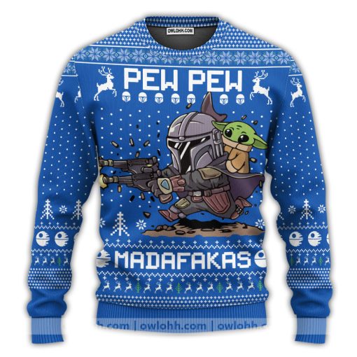 Christmas Star Wars Pew Pew Madafakas Baby Yoda Ugly Christmas Sweater
