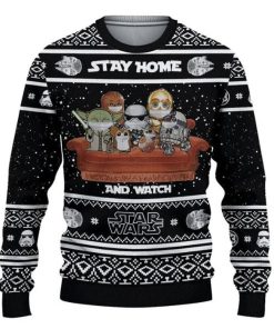 Christmas Star Wars Stay Home and Watch Star Wars Movies 3D Printed Christmas Ugly Sweater