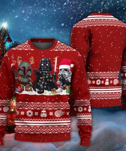 Christmas Star Wars Stormtrooper Darth Vader Mandalorian Christmas Sweater Ugly Christmas Sweater