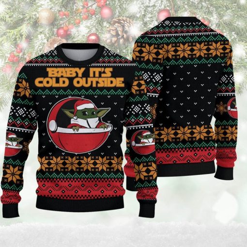 Christmas Star Wars Yoda Baby It’s Cold Outside Sweater Ugly Christmas Sweater