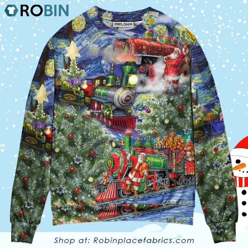 Christmas The Gift Train Arrives At The Wharf Ugly Christmas Sweater