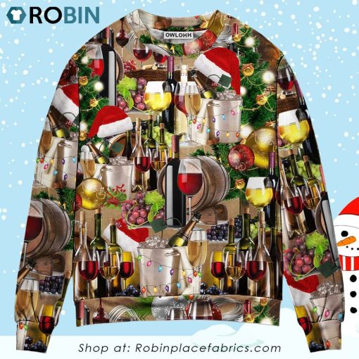 Christmas Wine For A Christmas Night Christmas Ugly Sweater, Sweatshirt