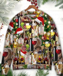 Christmas Wine For A Christmas Night Christmas Ugly Sweater, Sweatshirt