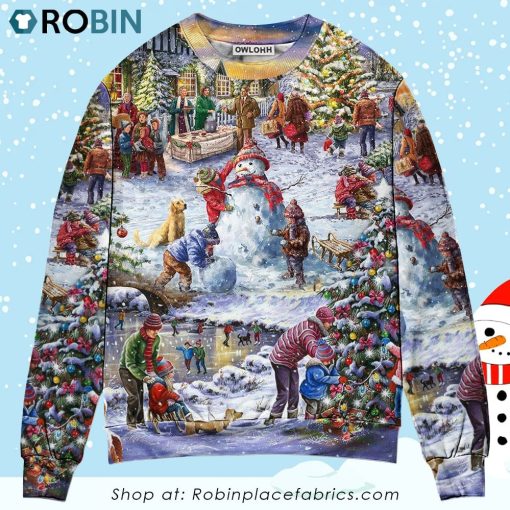 Christmas Winter Holiday Santa Claus Is Coming Christmas Ugly Sweater, Sweatshirt