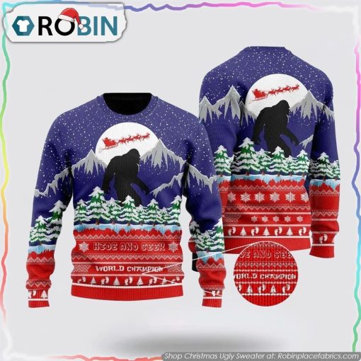 Christmas With Bigfoot Ugly Sweater Gift For Christmas Gifts For Bigfoot Lovers