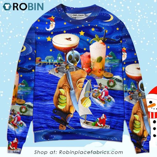 Cocktail Christmas Merry Christmas Christmas Ugly Sweater, Sweatshirt