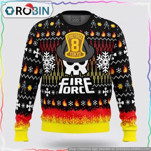 Comfimerch We Didn’t Start The Fire This Christmas Fire Force Christmas Ugly Sweater