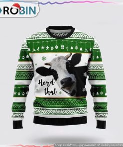 Cow Herd That Ugly Christmas Sweater Gifts For Pet Lover