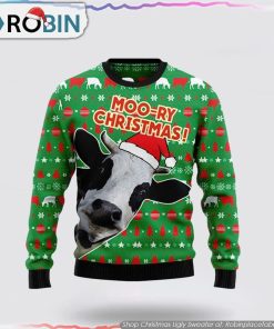 Cow Not Today Funny Ugly Christmas Sweater Gifts For Pet Lover