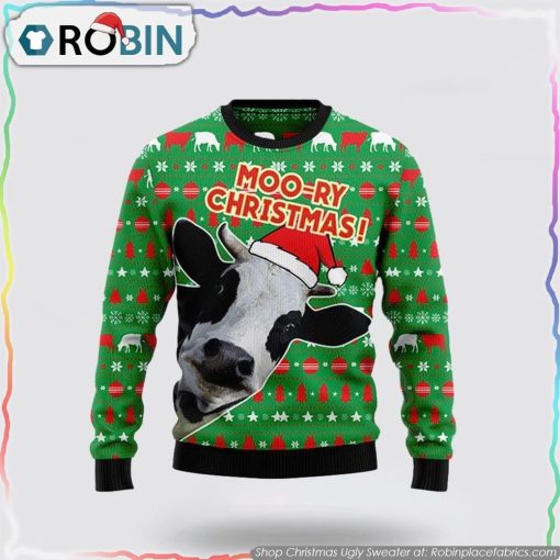 Cow Not Today Funny Ugly Christmas Sweater Gifts For Pet Lover