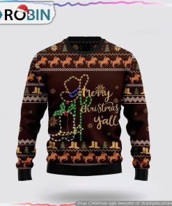 Cowboy Boots Ugly Christmas Sweater Gifts For Pet Lover
