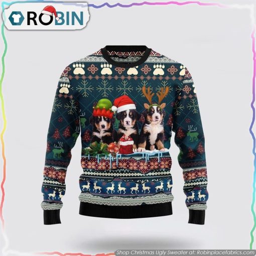 Cute Bernese Mountain Dog Christmas Ugly Christmas Dog Lover Christmas Sweater