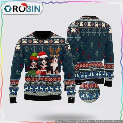 Cute Bernese Mountain Dog Christmas Ugly Christmas Sweater Dog Lover Christmas Sweater