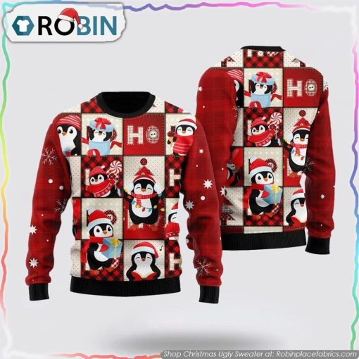 Cute Penguin Christmas Ugly Sweater For Women Sweater