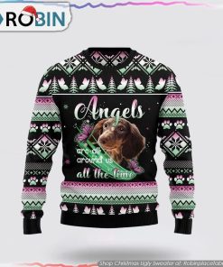 Dachshund Angel Dog Christmas Ugly Sweater Dog Lover Christmas Sweater