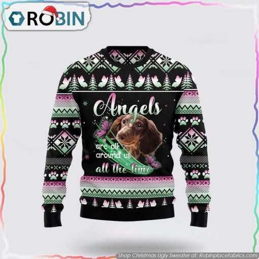 Dachshund Angel Dog Christmas Ugly Sweater Dog Lover Christmas Sweater