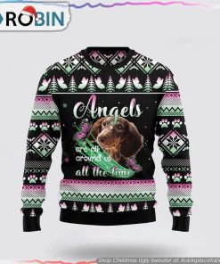Dachshund Dog Angel Christmas Ugly Sweater Dog Lover Christmas Sweater