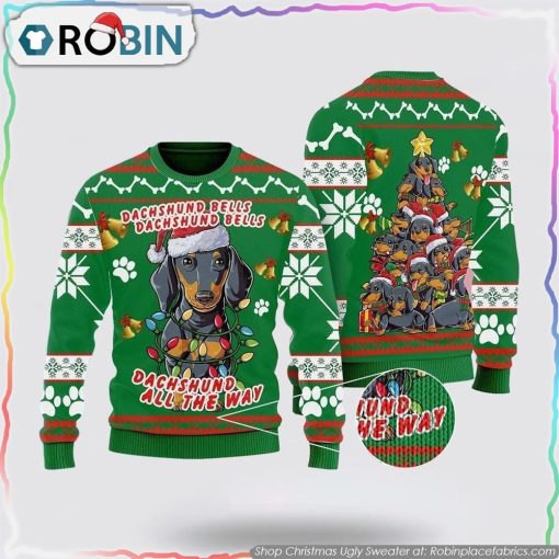 Dachshund Dog Bells Christmas Ugly Christmas Sweater Dog Lover Christmas Sweater