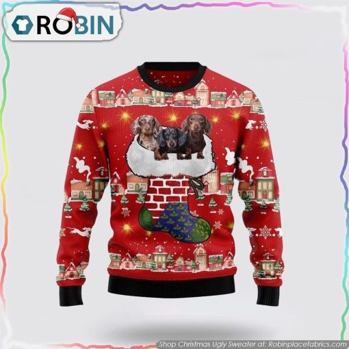 Dachshund Dog Light Up Ugly Christmas Sweater Dog Lover Christmas Sweater