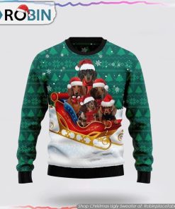 Dachshund Dog Snow Ugly Christmas Sweater Dog Lover Christmas Sweater