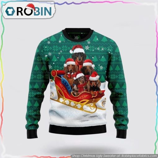 Dachshund Dog Snow Ugly Christmas Sweater Dog Lover Christmas Sweater