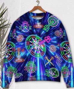 Dart Neon Light Sign Awesome Christmas Ugly Sweater, Sweatshirt