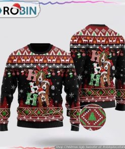 Dog Lover Basset Hound Ho Ho Ho Christmas Ugly Sweater Dog Lover Christmas Sweater