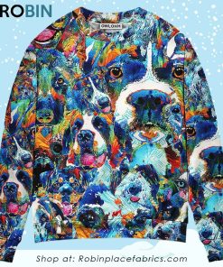 Dog Lover Delight Art Style Ugly Christmas Sweater