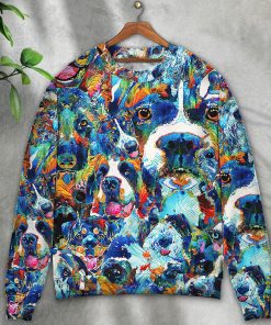 Dog Lover Delight Art Style Ugly Christmas Sweater Dog Lover Delight Art Style Ugly Christmas Sweater