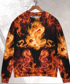 Dragon And Fireball Madness Christmas Ugly Sweater, Sweatshirt