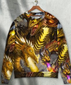Dragon Gold Skull Lover Fight Art Style Christmas Ugly Sweater, Sweatshirt Dragon Gold Skull Lover Fight Art Style Christmas Ugly Sweater, Sweatshirt