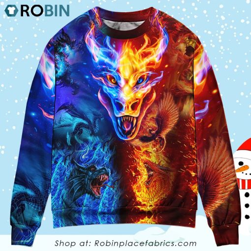 Dragon Love Life Amazing Style Christmas Ugly Sweater, Sweatshirt