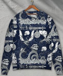 Dragon With Skull Old Ship Sea Life Ugly Christmas Sweater