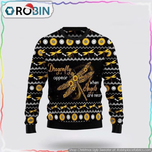 Dragonfly Sunflower Christmas Ugly Sweater Gift Sweater Gifts For Pet Lover
