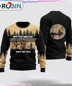 Eff Bear Beer You See Kay Why Oh You Christmas Ugly Sweater Gifts For Pet Lover