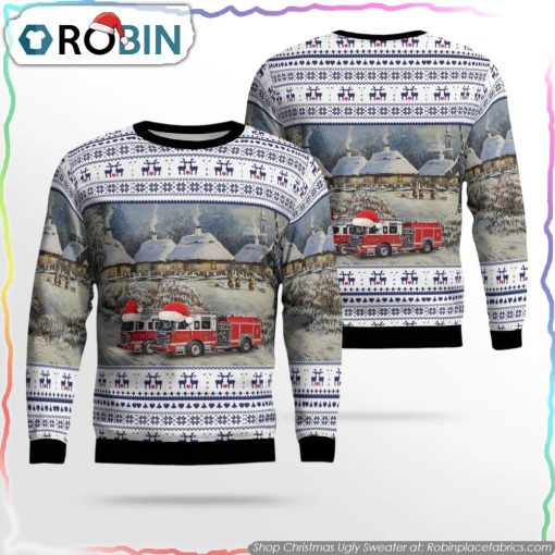 Elizabeth, NJ, Elizabeth Fire Department AOP Ugly Sweater Gifts For Firefighters In Elizabeth