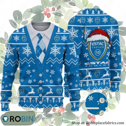 ESTAC Troyes Ligue 1 & Ligue 2 Ugly Christmas Sweater