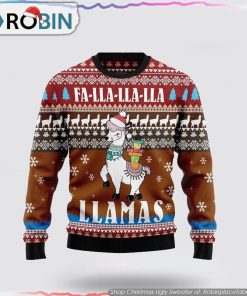 Fa Lla Lla Llamas Ugly Christmas Sweater Gifts For Pet Lover