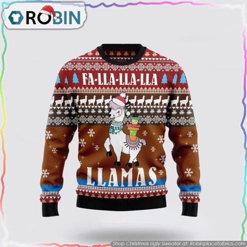 Fa Lla Lla Llamas Ugly Christmas Sweater Gifts For Pet Lover