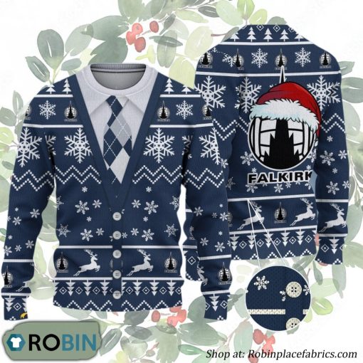 Falkirk FC Scottish Professional Football League Ugly Christmas Sweater