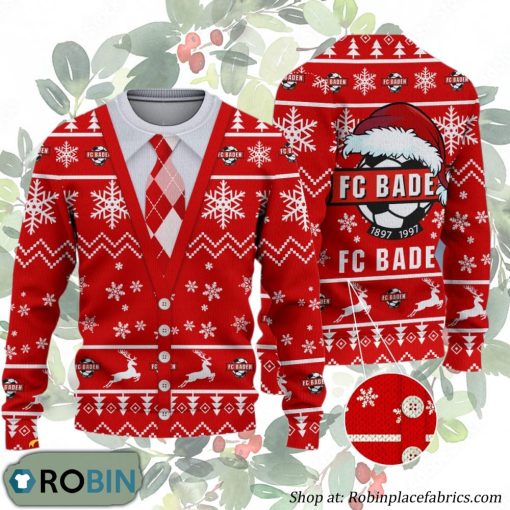 FC Baden 1897 Swiss Football League Ugly Christmas Sweater