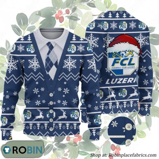 FC Luzern Swiss Football League Ugly Christmas Sweater