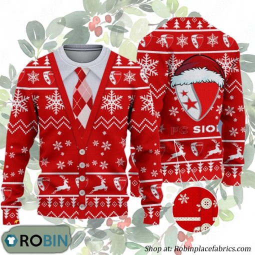 FC Sion NTHUS303 Swiss Football League Ugly Christmas Sweater
