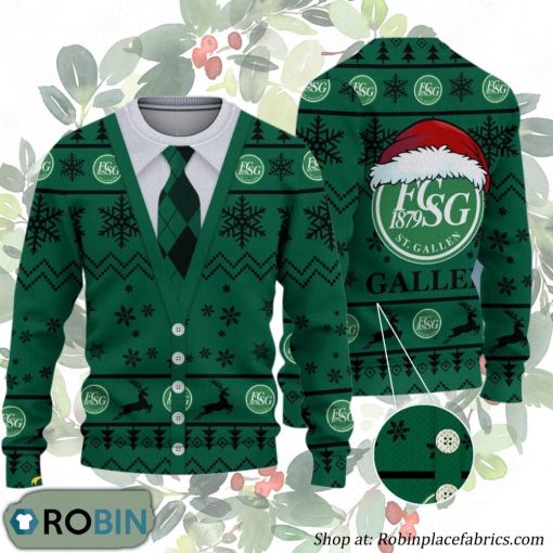 FC St. Gallen Swiss Football League Ugly Christmas Sweater