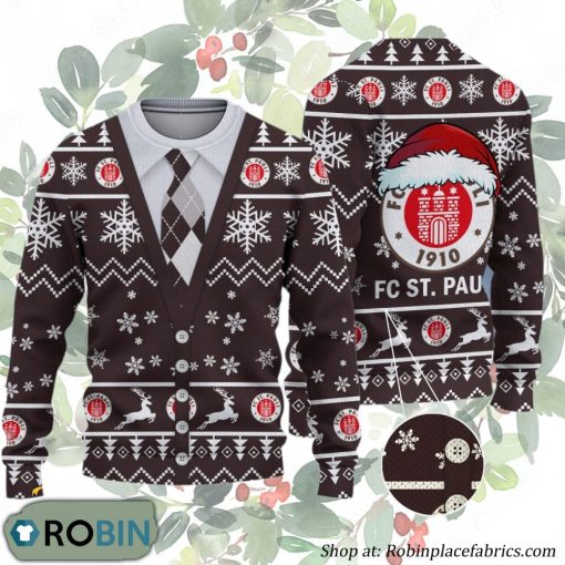 FC St. Pauli Bundesliga Team Ugly Christmas Sweater