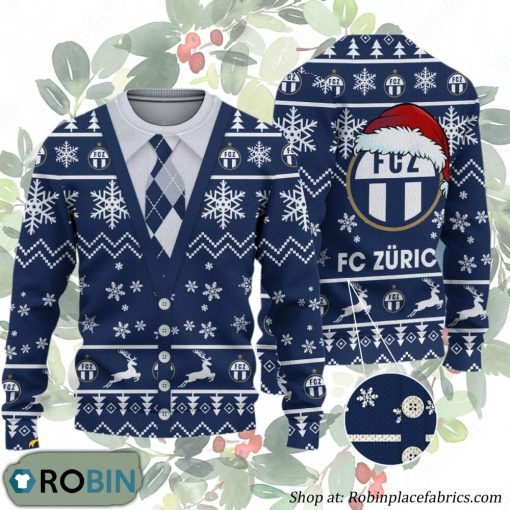 FC Zürich Swiss Football League Ugly Christmas Sweater